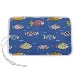 Sea Fish Blue Submarine Animals Pen Storage Case (m) by Loisa77