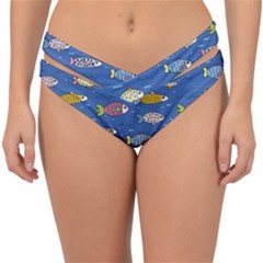 Sea Fish Blue Submarine Animals Double Strap Halter Bikini Bottoms by Loisa77