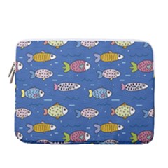 Sea Fish Blue Submarine Animals 14  Vertical Laptop Sleeve Case With Pocket by Loisa77