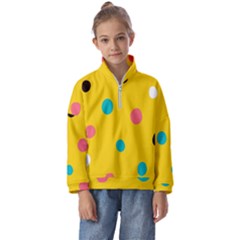 Moles Points Background Pattern Kids  Half Zip Hoodie