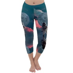 Astronaut Moon Space Nasa Planet Capri Winter Leggings 