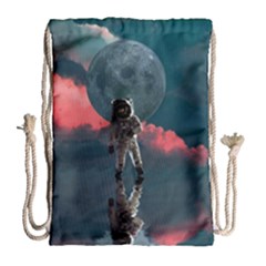 Astronaut Moon Space Nasa Planet Drawstring Bag (large) by Loisa77