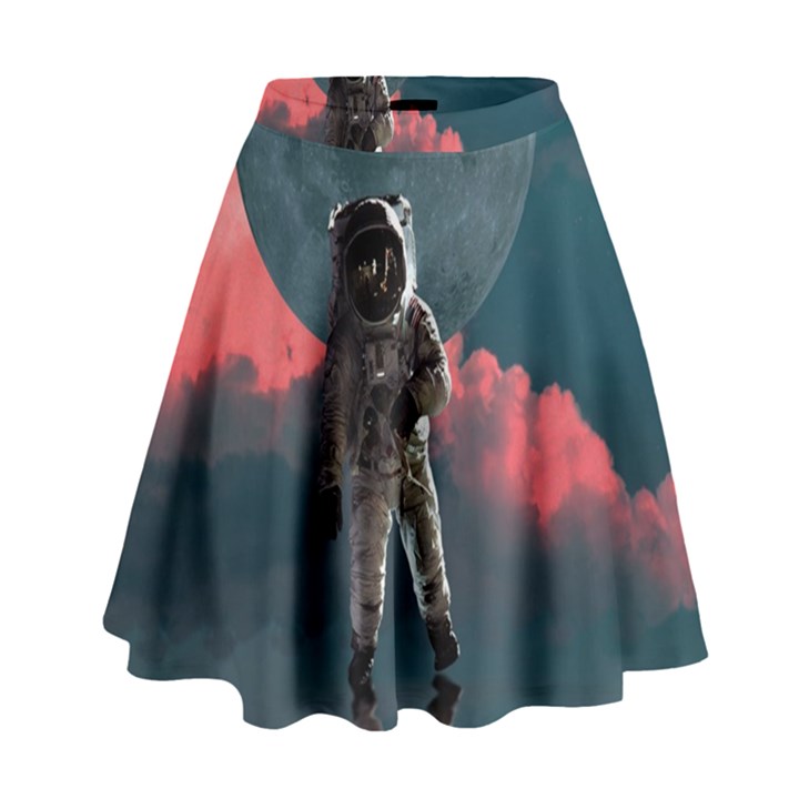 Astronaut Moon Space Nasa Planet High Waist Skirt