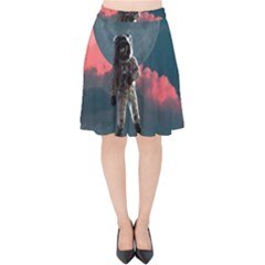 Astronaut Moon Space Nasa Planet Velvet High Waist Skirt by Loisa77