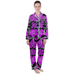 Flowers Nature Bloom Flora Bouquet Women s Long Sleeve Satin Pajamas Set	 by Loisa77