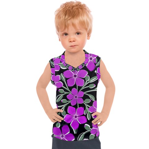 Flowers Nature Bloom Flora Bouquet Kids  Sport Tank Top by Loisa77