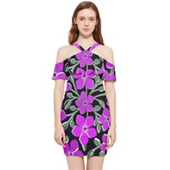 Flowers Nature Bloom Flora Bouquet Shoulder Frill Bodycon Summer Dress by Loisa77