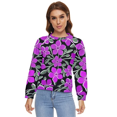 Flowers Nature Bloom Flora Bouquet Women s Long Sleeve Raglan T-shirt by Loisa77