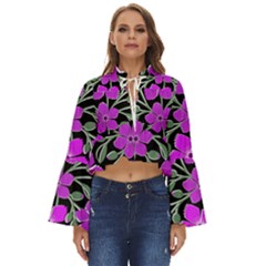 Flowers Nature Bloom Flora Bouquet Boho Long Bell Sleeve Top