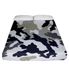 Camo Army Black White Fitted Sheet (california King Size) by Loisa77