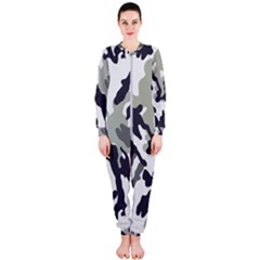 Camo Army Black White Onepiece Jumpsuit (ladies)