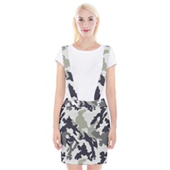 Camo Army Black White Braces Suspender Skirt by Loisa77