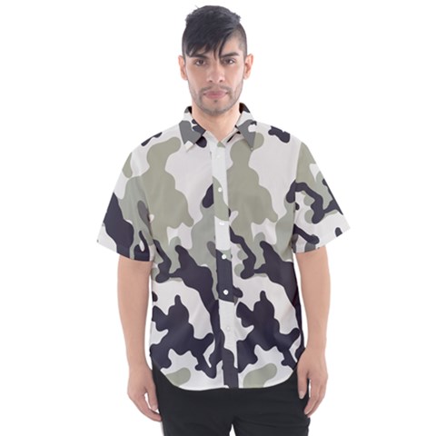 Camo Army Black White Men s Short Sleeve Shirt by Loisa77