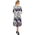 Camo Army Black White Ruffle End Midi Chiffon Dress View2