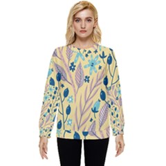 Plants Art Motif Flowers Hidden Pocket Sweatshirt