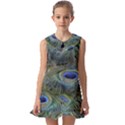 Peacock Feathers Details Kids  Pilgrim Collar Ruffle Hem Dress View1