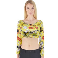 Cartoon Comics Pattern Long Sleeve Crop Top