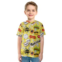 Cartoon Comics Pattern Kids  Sport Mesh T-shirt