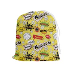 Cartoon Comics Pattern Drawstring Pouch (xl) by Loisa77