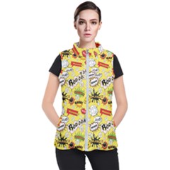 Cartoon Comics Pattern Women s Puffer Vest