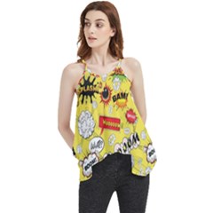 Cartoon Comics Pattern Flowy Camisole Tank Top by Loisa77