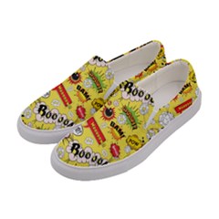 Cartoon Comics Pattern Women s Canvas Slip Ons by Loisa77