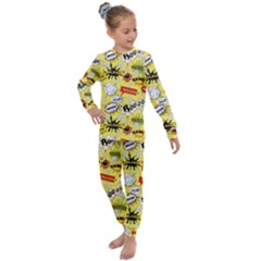 Cartoon Comics Pattern Kids  Long Sleeve Set 