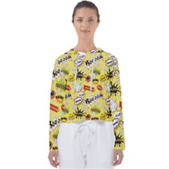 Cartoon Comics Pattern Women s Slouchy Sweat