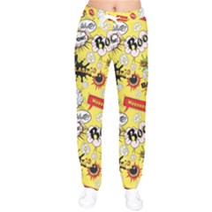 Cartoon Comics Pattern Women Velvet Drawstring Pants by Loisa77