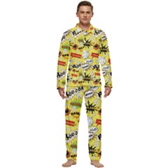 Cartoon Comics Pattern Men s Long Sleeve Velvet Pocket Pajamas Set by Loisa77