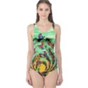 Monkey Tiger Bird Parrot Forest Jungle Style One Piece Swimsuit View1