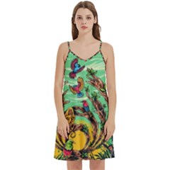 Monkey Tiger Bird Parrot Forest Jungle Style Mini Camis Dress With Pockets by Grandong