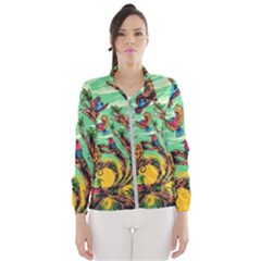 Monkey Tiger Bird Parrot Forest Jungle Style Women s Windbreaker by Grandong