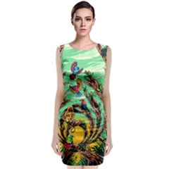 Monkey Tiger Bird Parrot Forest Jungle Style Classic Sleeveless Midi Dress by Grandong