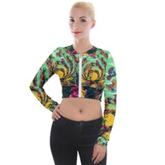 Monkey Tiger Bird Parrot Forest Jungle Style Long Sleeve Cropped Velvet Jacket by Grandong