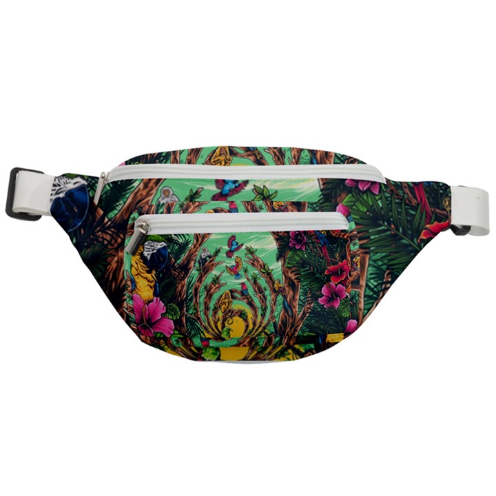 Monkey Tiger Bird Parrot Forest Jungle Style Fanny Pack