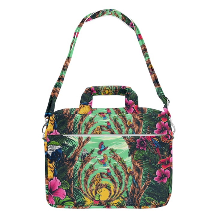 Monkey Tiger Bird Parrot Forest Jungle Style MacBook Pro 15  Shoulder Laptop Bag