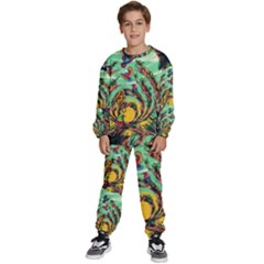 Monkey Tiger Bird Parrot Forest Jungle Style Kids  Sweatshirt Set by Grandong