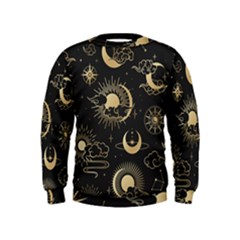 Asian Seamless Pattern With Clouds Moon Sun Stars Vector Collection Oriental Chinese Japanese Korean Kids  Sweatshirt by Grandong