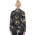 Asian Seamless Pattern With Clouds Moon Sun Stars Vector Collection Oriental Chinese Japanese Korean Womens Long Sleeve Shirt View2