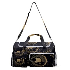 Asian Seamless Pattern With Clouds Moon Sun Stars Vector Collection Oriental Chinese Japanese Korean Sports Gym Duffle Bag With Shoe Compartment by Grandong