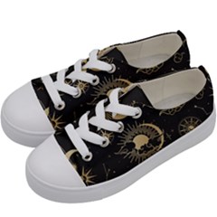 Asian Seamless Pattern With Clouds Moon Sun Stars Vector Collection Oriental Chinese Japanese Korean Kids  Low Top Canvas Sneakers by Grandong