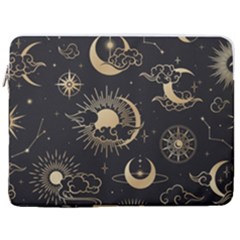 Asian Seamless Pattern With Clouds Moon Sun Stars Vector Collection Oriental Chinese Japanese Korean 17  Vertical Laptop Sleeve Case With Pocket by Grandong