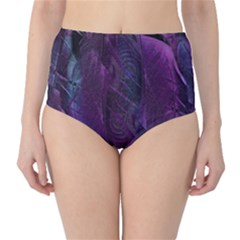 Feather Pattern Texture Form Classic High-waist Bikini Bottoms by Grandong