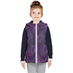 Feather Pattern Texture Form Kids  Hooded Puffer Vest