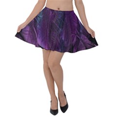 Feather Pattern Texture Form Velvet Skater Skirt