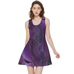 Feather Pattern Texture Form Inside Out Reversible Sleeveless Dress by Grandong