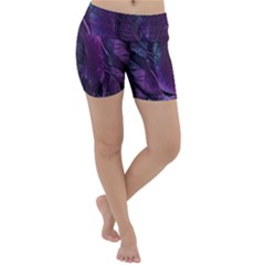 Feather Pattern Texture Form Lightweight Velour Yoga Shorts by Grandong