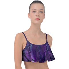 Feather Pattern Texture Form Frill Bikini Top