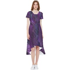 Feather Pattern Texture Form High Low Boho Dress by Grandong